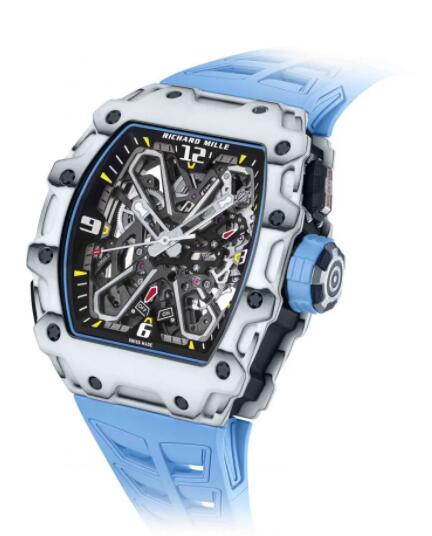 2022 Replica Richard Mille RM 35-03 Automatic Rafael Nadal Watch White Carbon Blue Rubber